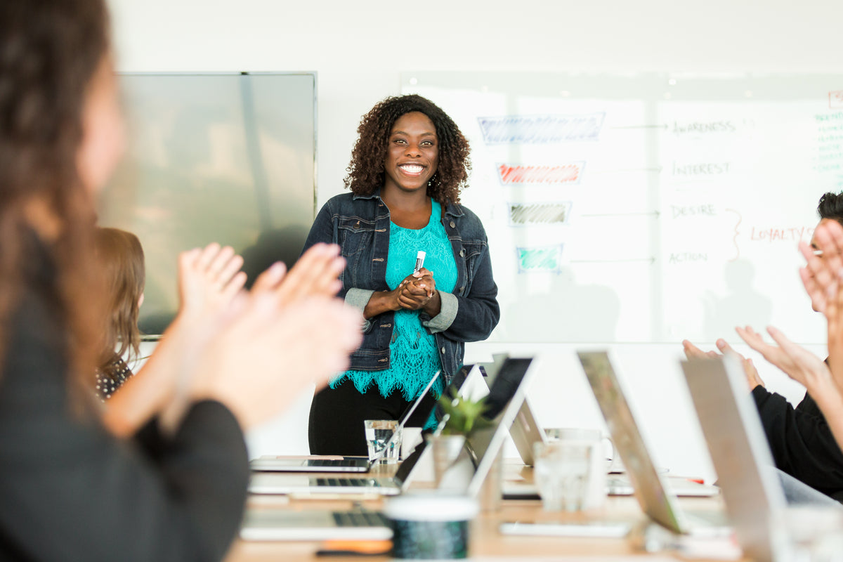 Woman leading a meeting